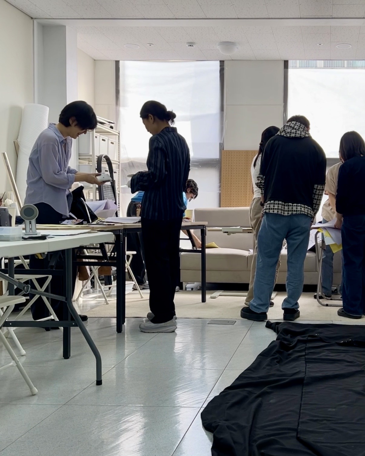 Session 1 — participants reviewing their work