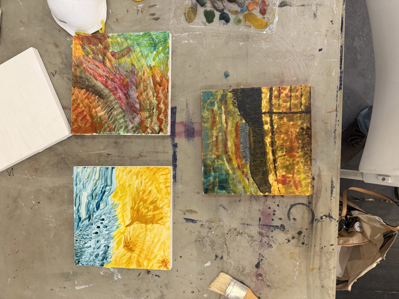 Finished egg tempera paintings on panel