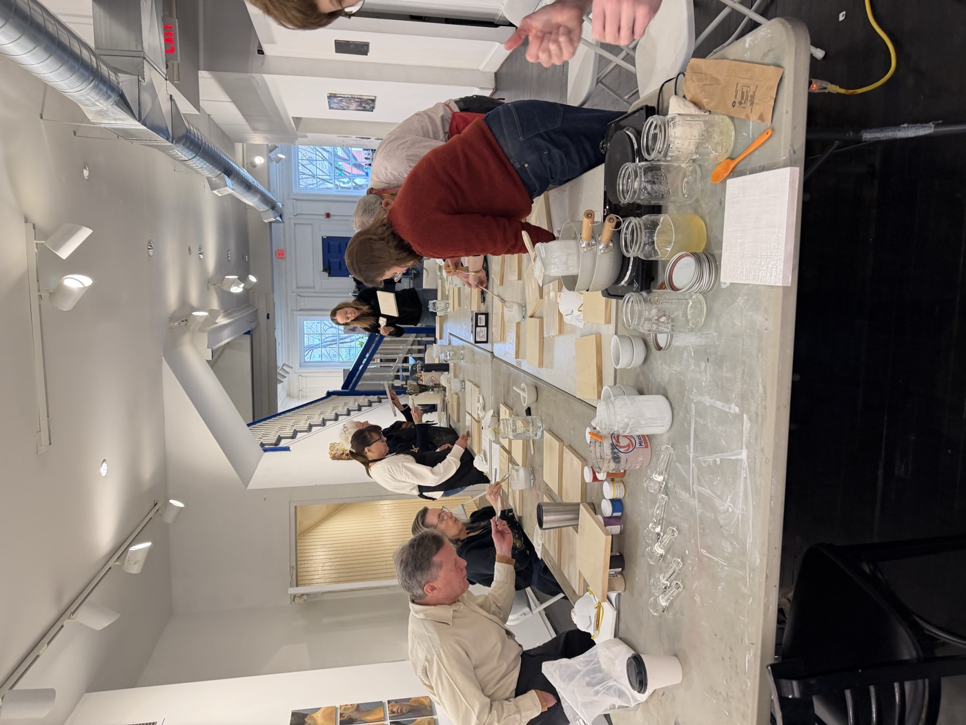 Workshop participants at work in the studio