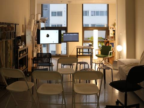 Studio setup before Ana Bridgewater's Designer Talk