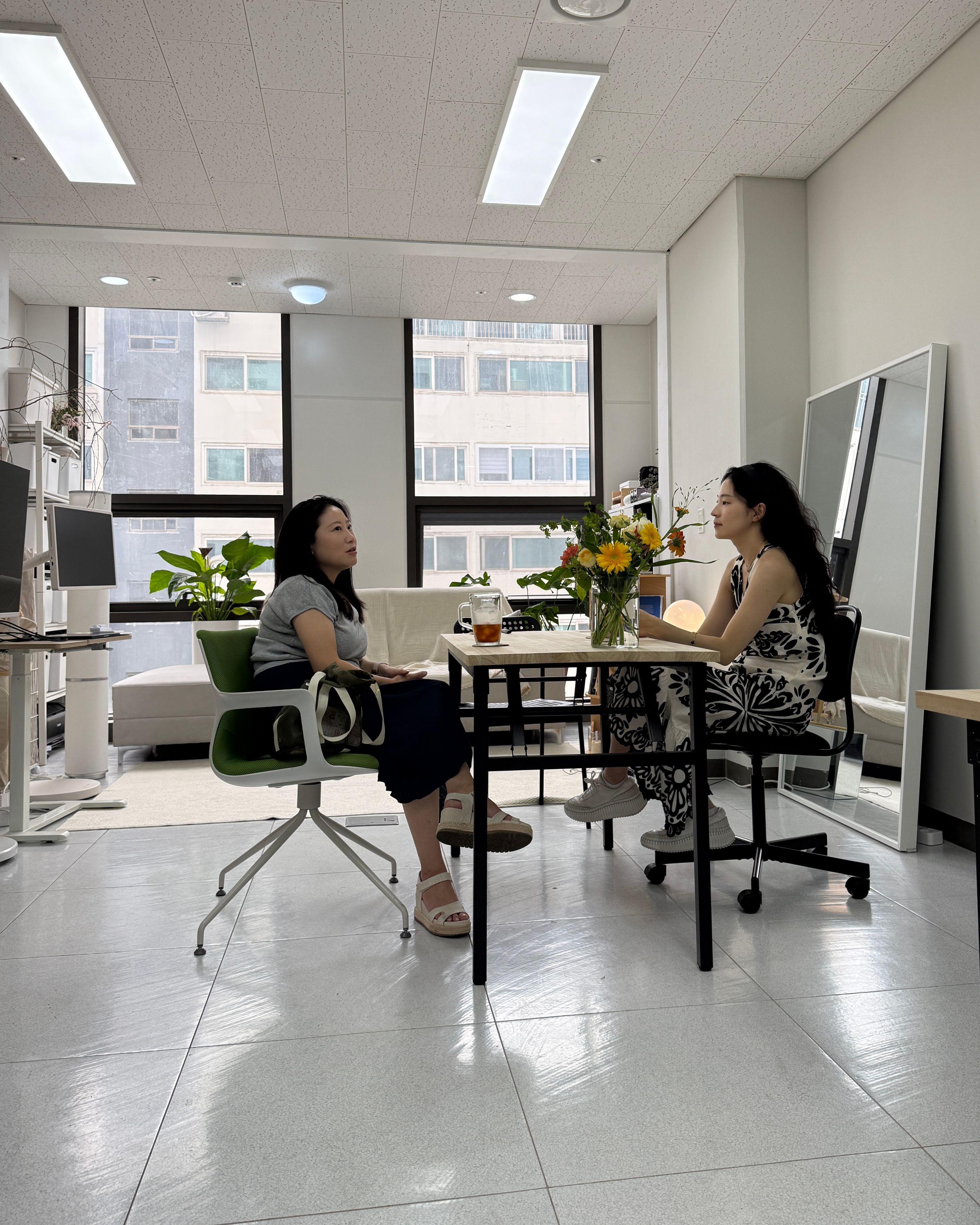 Jae Ahn and Hailey Lee in conversation at Material Memory Studio