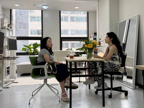 Jae Ahn and Hailey Lee in conversation at Material Memory Studio