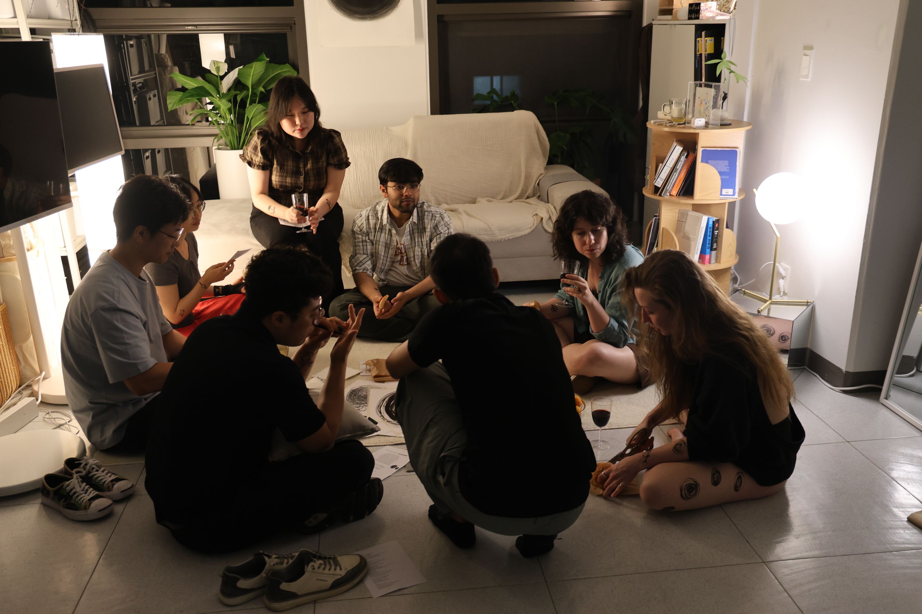 After the performance — gathering