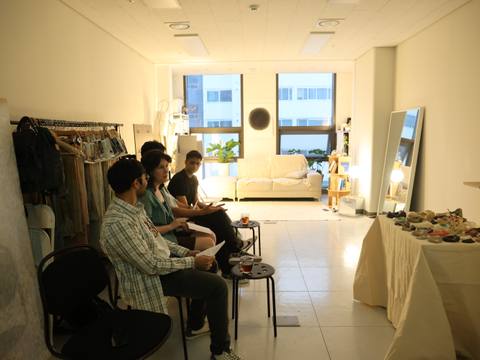 Artwork installation viewed before the performance