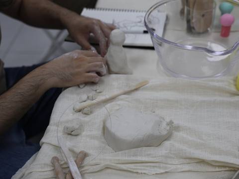 Small ceramic objects taking shape — Material Lab × AI Archiving, July 8, 2026