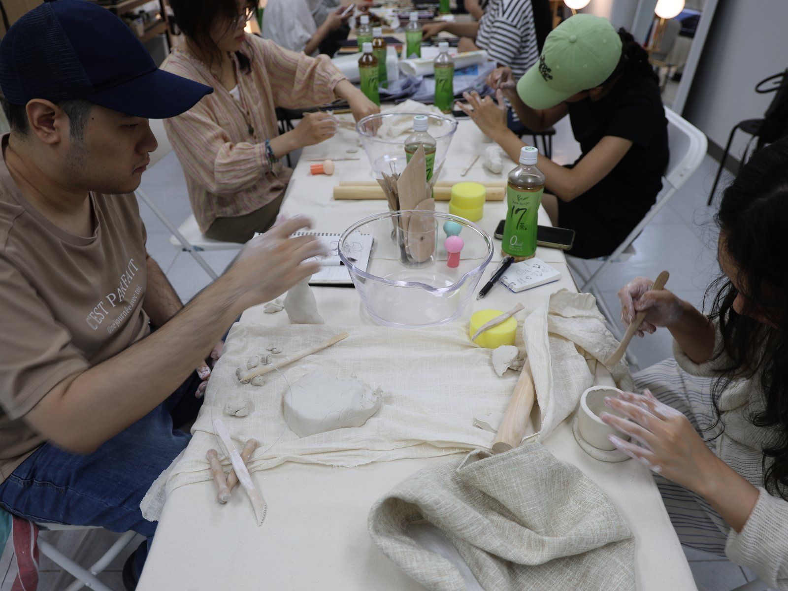 Track A — clay session around the table — Material Lab × AI Archiving, July 8, 2026