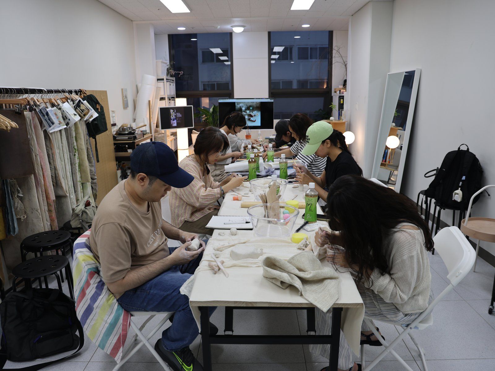 The clay session in full swing — Material Lab × AI Archiving, July 8, 2026