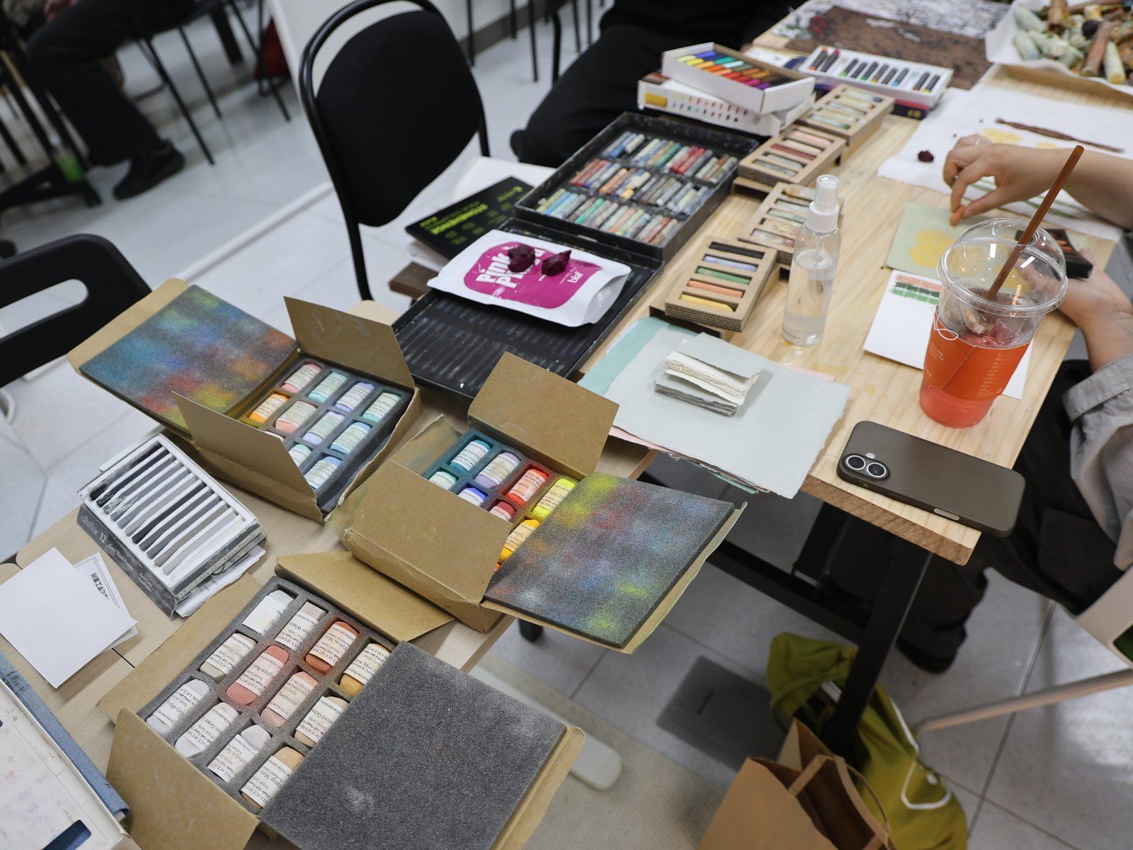 Pastel palettes on the table — Material Lab × AI Archiving, July 8, 2026