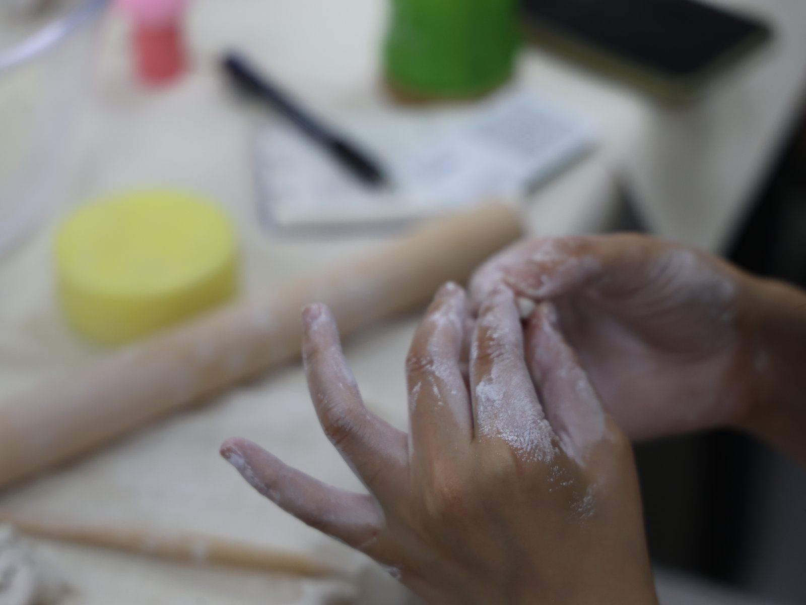 Hands covered in clay — Material Lab × AI Archiving, July 8, 2026