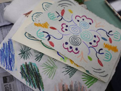 Finished pastel drawings — Material Lab × AI Archiving, July 8, 2026