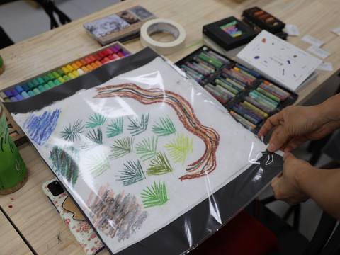 Packing a pastel drawing to take home — Material Lab × AI Archiving, July 8, 2026