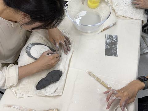 Rolling and shaping clay by hand — Material Lab × AI Archiving, July 15, 2026