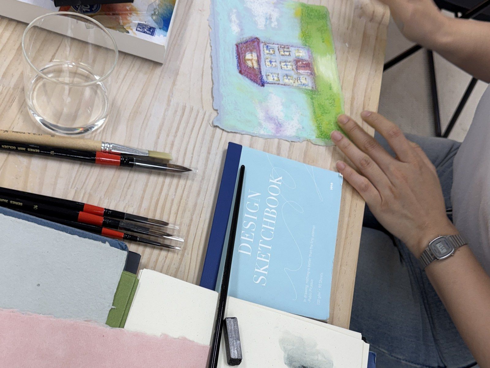 Hands working a clay slab together — Material Lab × AI Archiving, July 15, 2026