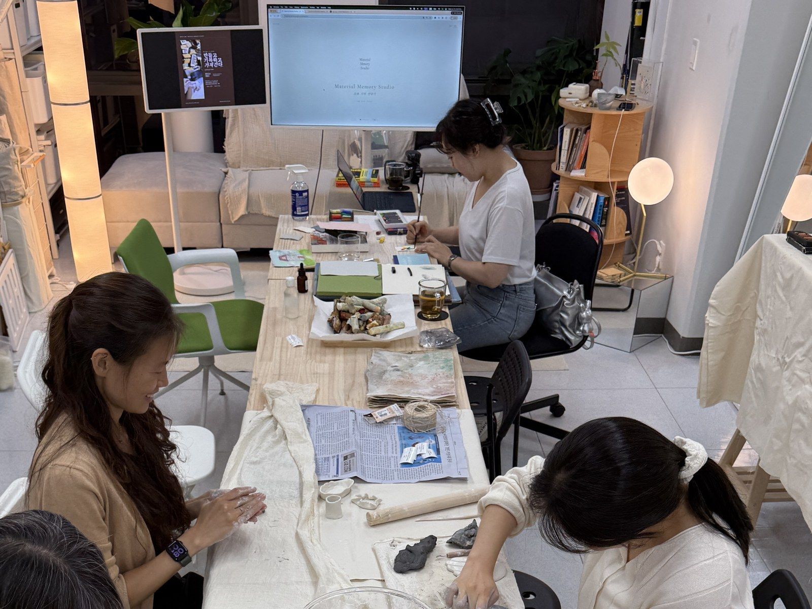 A pastel drawing in progress — Material Lab × AI Archiving, July 15, 2026